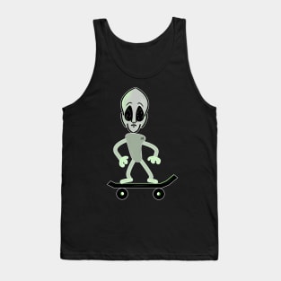 Alien on a Skateboard Tank Top